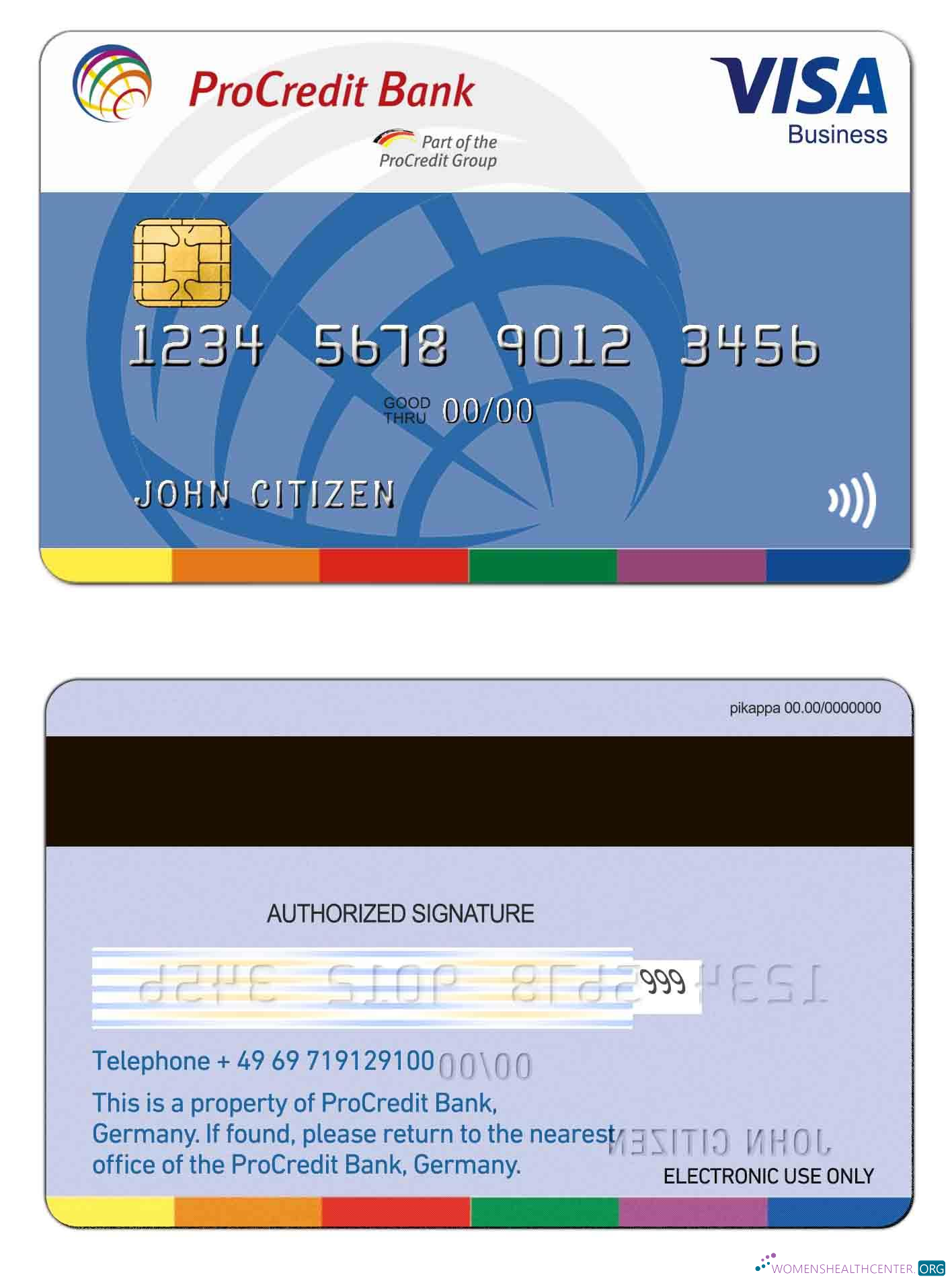Download Germany ProCredit Bank Visa Business Photoshop template